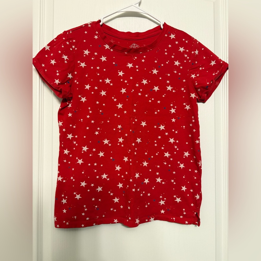 St. John's Bay Red and White Star Tee Short Sleeve
